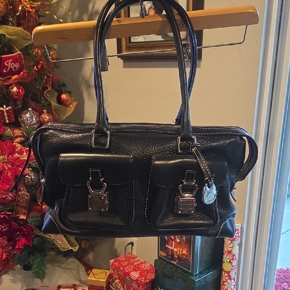 Y2K Dooney & Bourke Outback Collection Black Leather Satchel Handbag